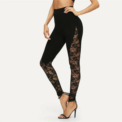 Zwarte High-Waist Lace Leggings | Verleidelijk & Elegant