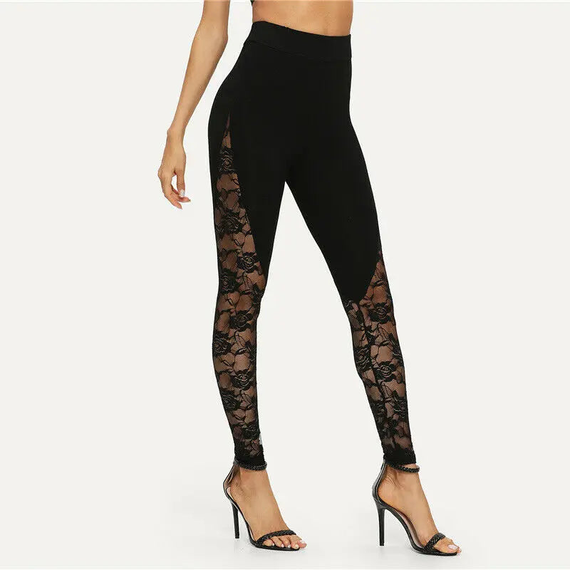 Zwarte High-Waist Lace Leggings | Verleidelijk & Elegant