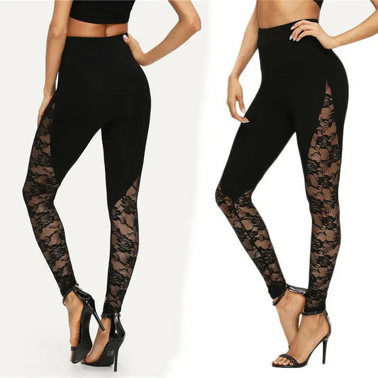 Zwarte High-Waist Lace Leggings | Verleidelijk & Elegant